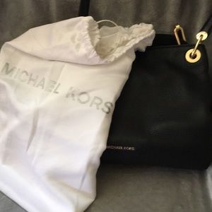 Authentic Michael Kors black leather bag
